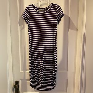 NWT Sophie & Kate Purple/White Stripe Dress L